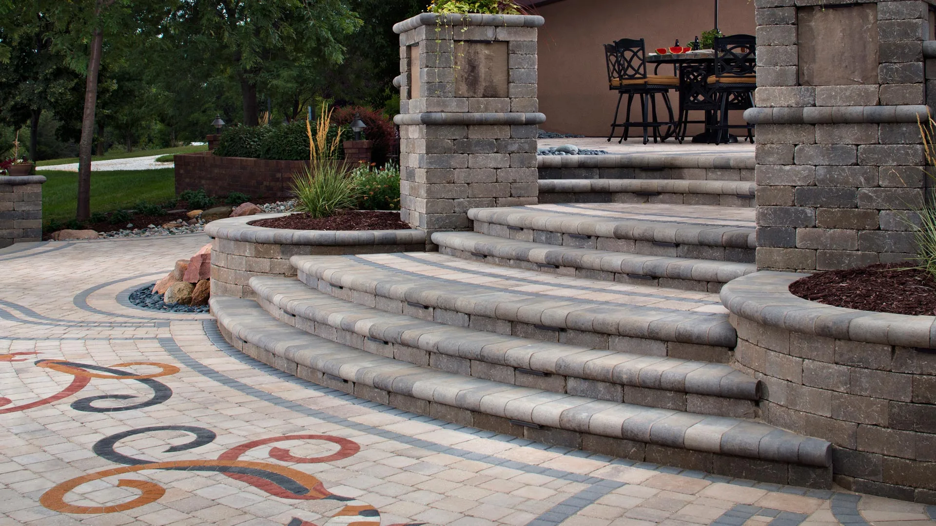 Outdoor paver patio unique installation in El Cerrito, CA.