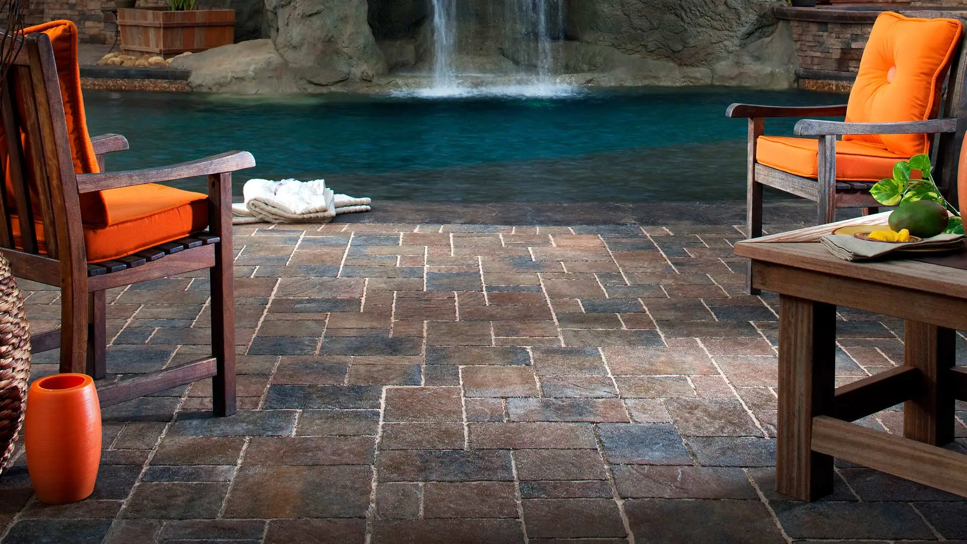 Outdoor paver pool deck installation in San Jose, CA.