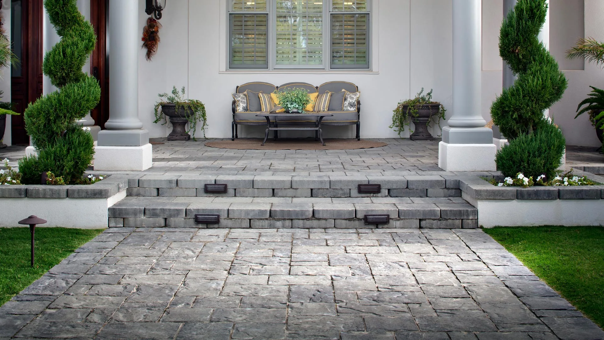 Outdoor paver walkway installation in Oakland, CA.