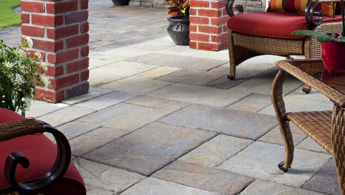 Paver patio installed at a brick home in Santa Rosa, CA.