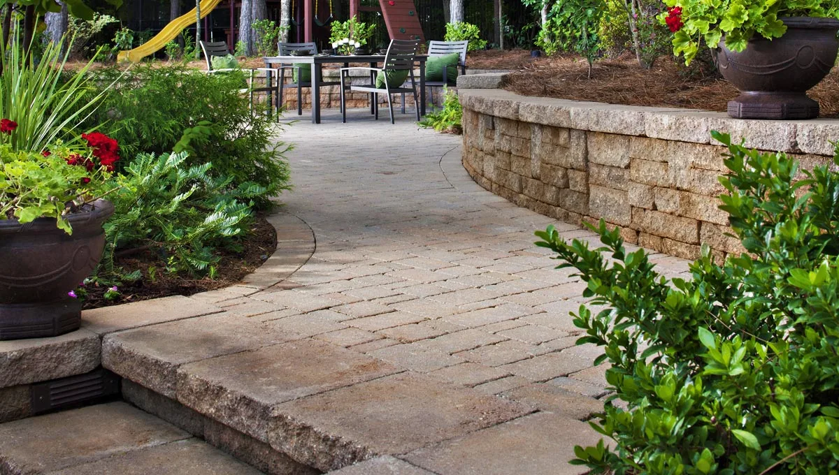 Custom paver patio, steps, and retaining wall for San Francisco, CA homeowner.